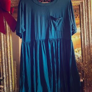 Agnes and Dora teal Kahlo dress